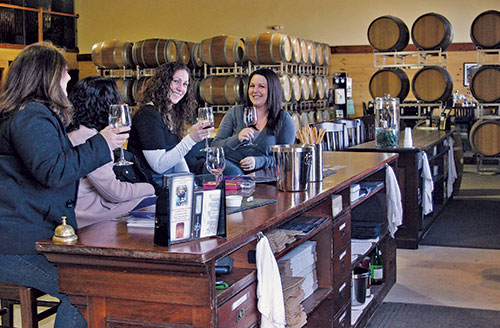 Tasters at the winery